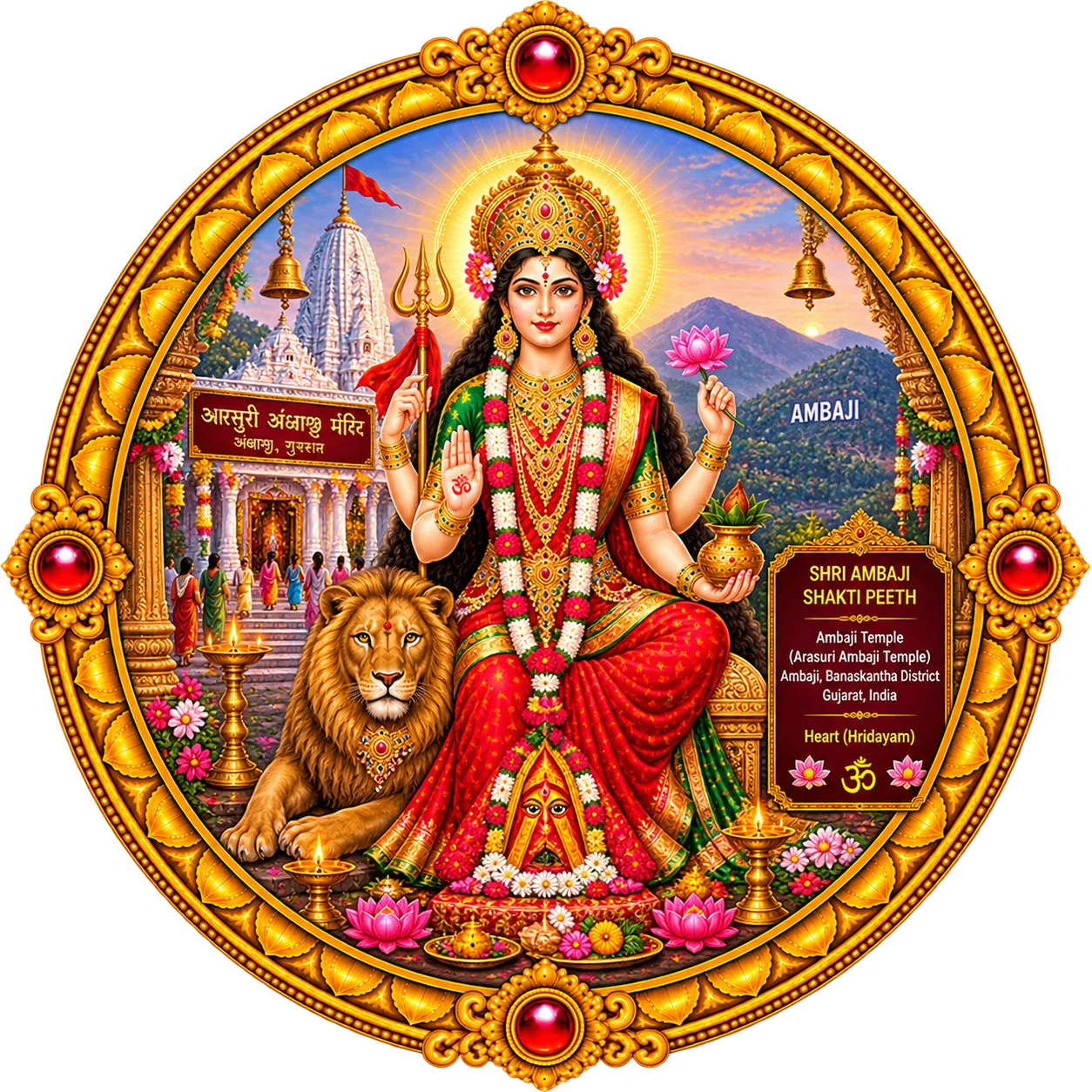Goddess Maa Arasuri Amba Center Medallion